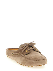 Beige Calfskin Flats