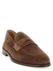 Brunello Cucinelli Brown Calfskin Slip-On Loafers