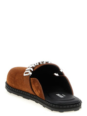 Moschino Brown Calfskin Clogs