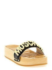 Black Calfskin Slides