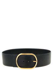 Black Cowhide High-Waist Belt