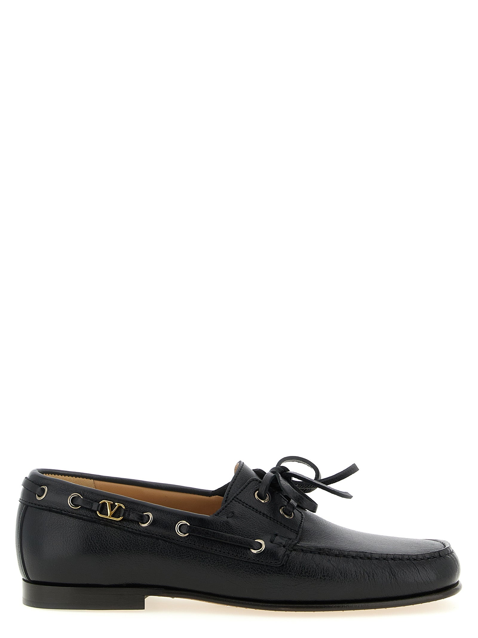 Black Buffalo Leather Slip-On Loafers