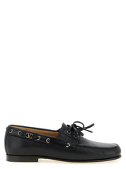 Black Buffalo Leather Slip-On Loafers