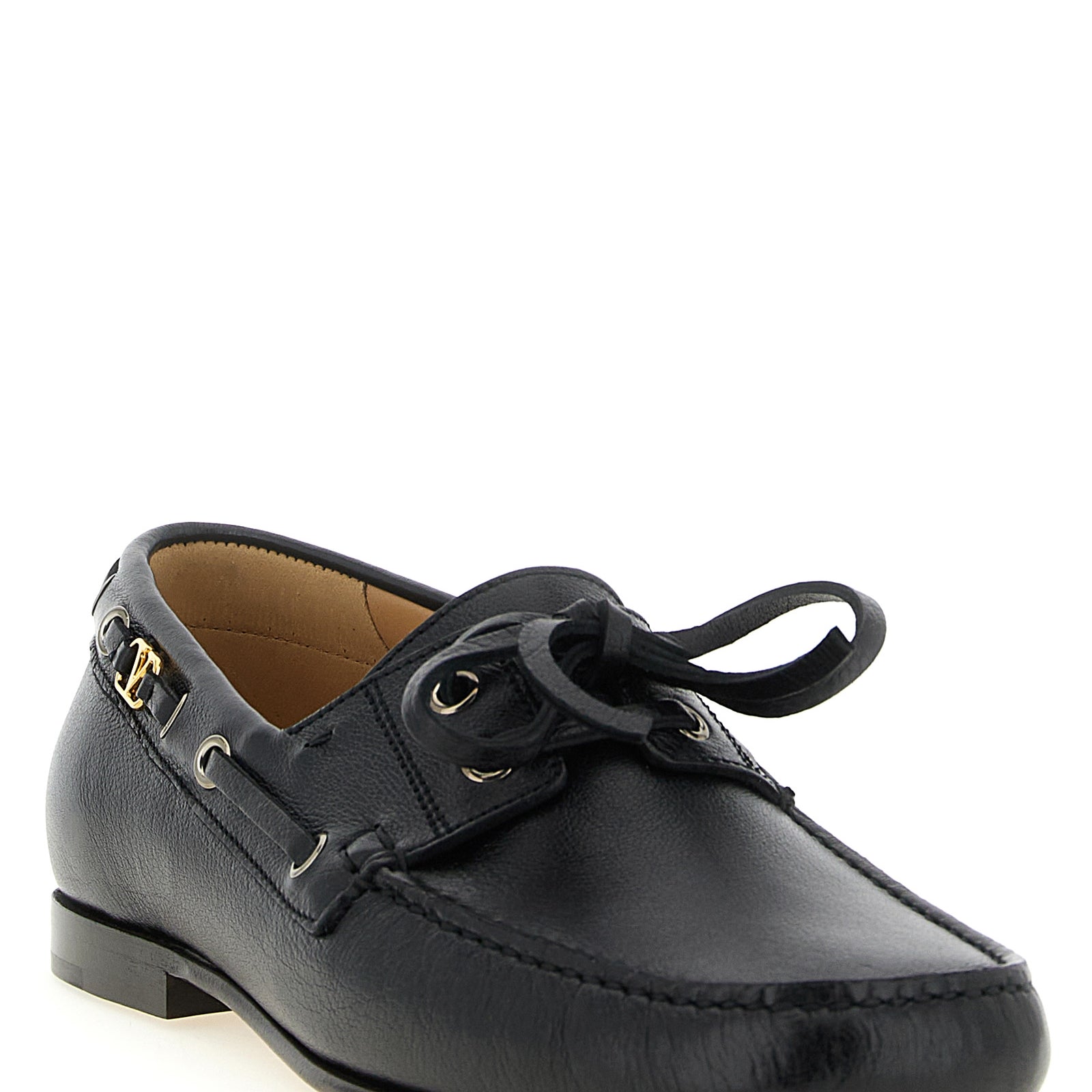 Valentino Garavani Black Buffalo Leather Slip-On Loafers Valentino Garavani