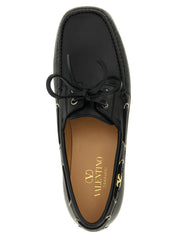 Black Buffalo Leather Slip-On Loafers