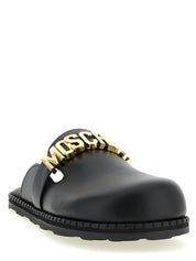 Black Calfskin Clogs