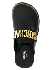 Black Calfskin Clogs