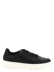 Black Polyester Low Top Sneakers