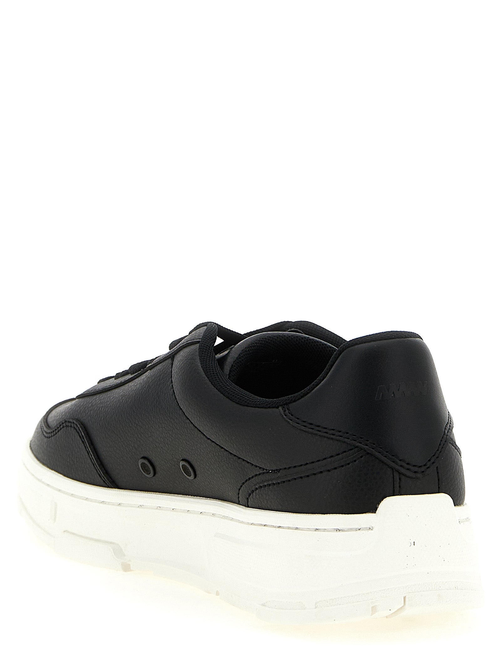Black Polyester Low Top Sneakers