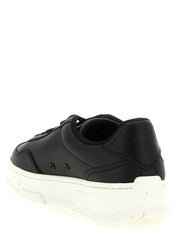 Black Polyester Low Top Sneakers
