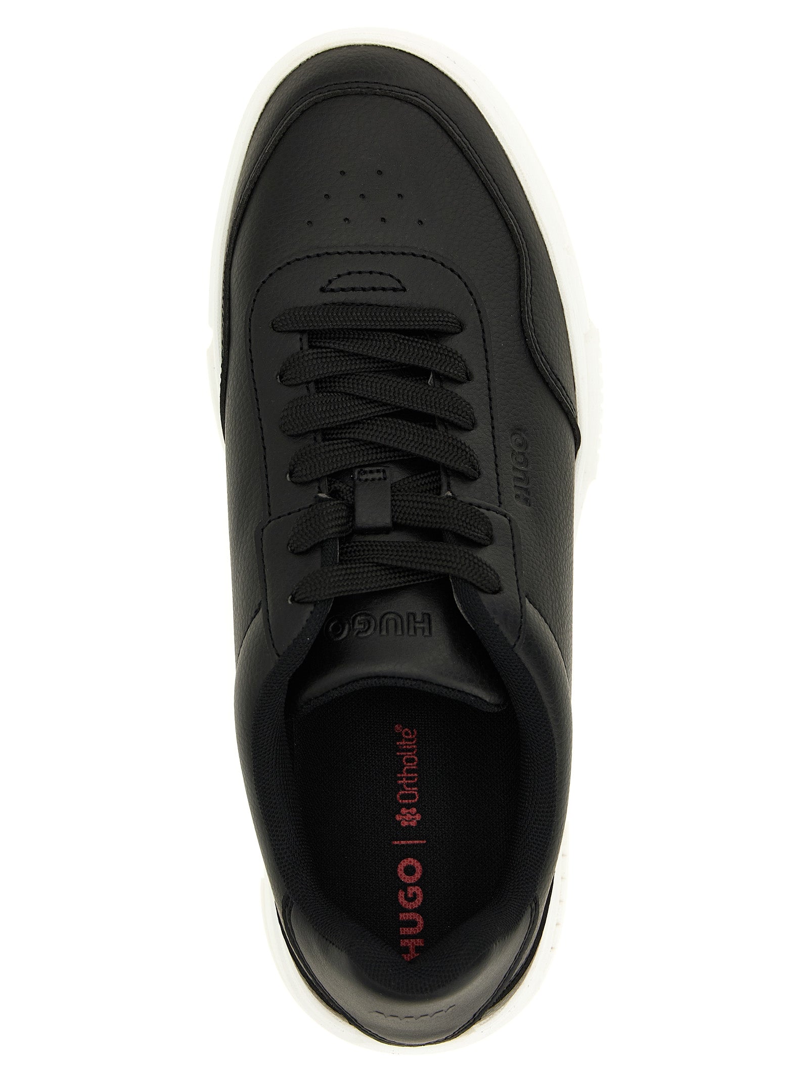 Black Polyester Low Top Sneakers