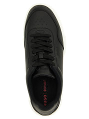 Black Polyester Low Top Sneakers