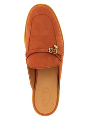 Orange Calfskin Mules