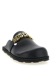 Black Calfskin Clogs