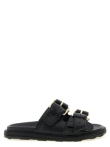 Moschino Black Calfskin Slides
