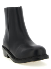 Black Calfskin Ankle Boots