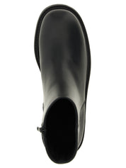 Black Calfskin Ankle Boots
