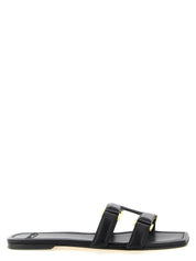 Black Lambskin Slides