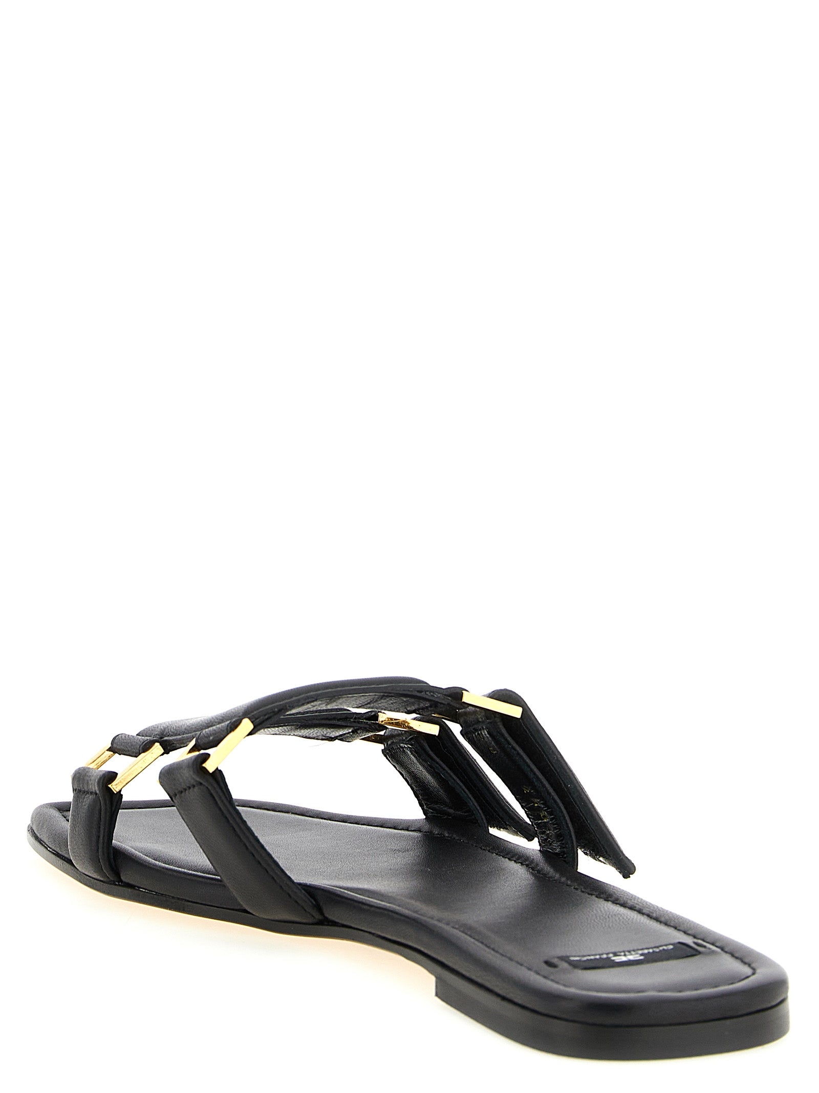 Black Lambskin Slides