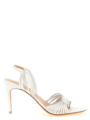 White Lamb Leather Stiletto Heel Sandals