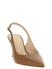 Brown Calfskin Mid Heel Pumps