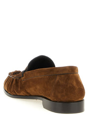 Saint Laurent Brown Calfskin Slip-On Loafers
