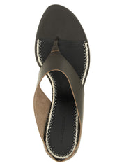 Brown Leather Stiletto Heel Sandals
