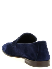 Brunello Cucinelli Blue Calfskin Slip-On Loafers