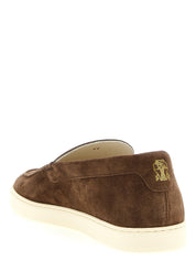 Brunello Cucinelli Brown Calfskin Slip-On Loafers