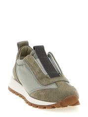 Brunello Cucinelli Bicolor Polyester Athletic Sneakers