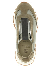 Brunello Cucinelli Bicolor Polyester Athletic Sneakers