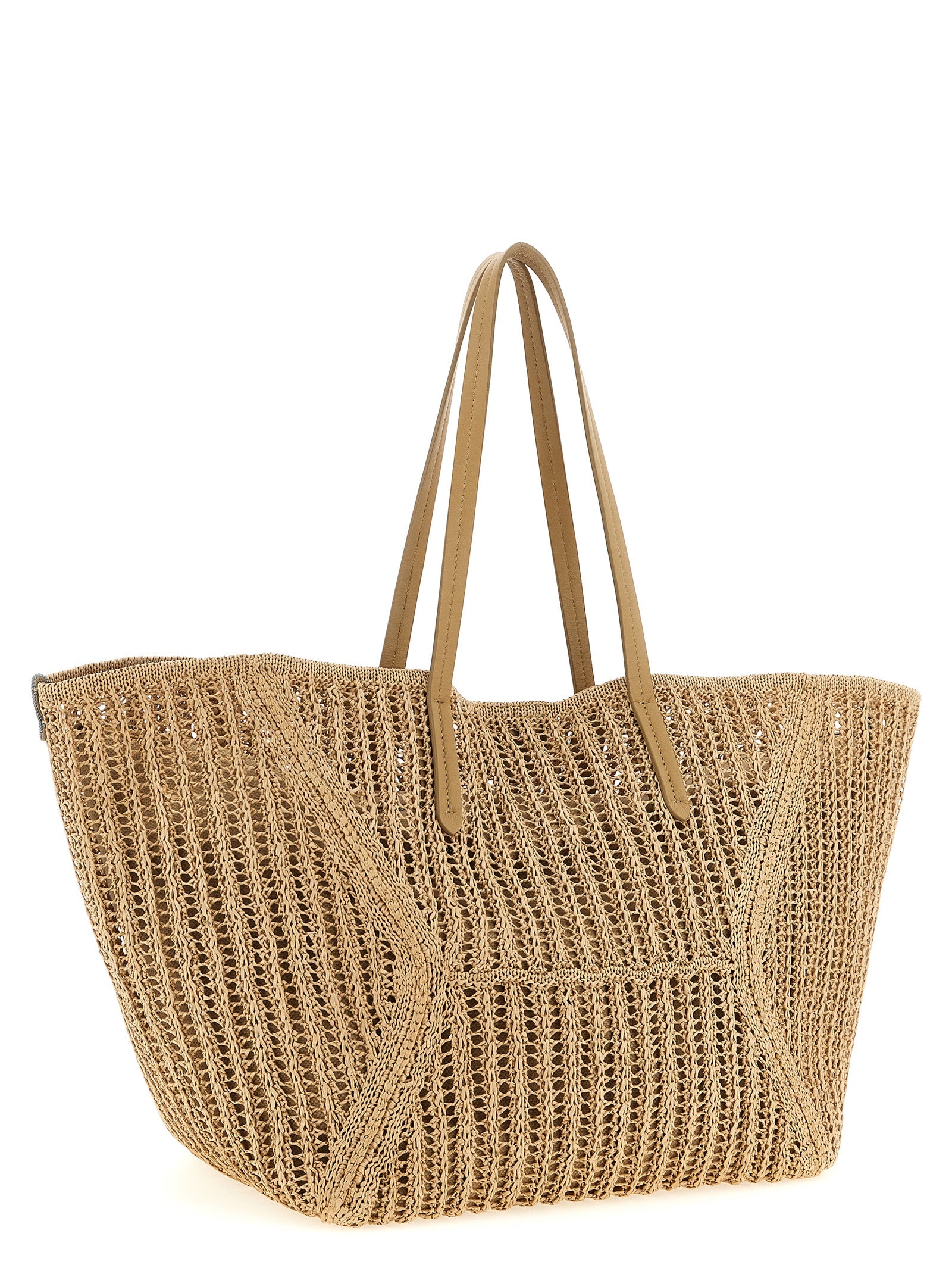 Beige Polyamide Shoulder Bag