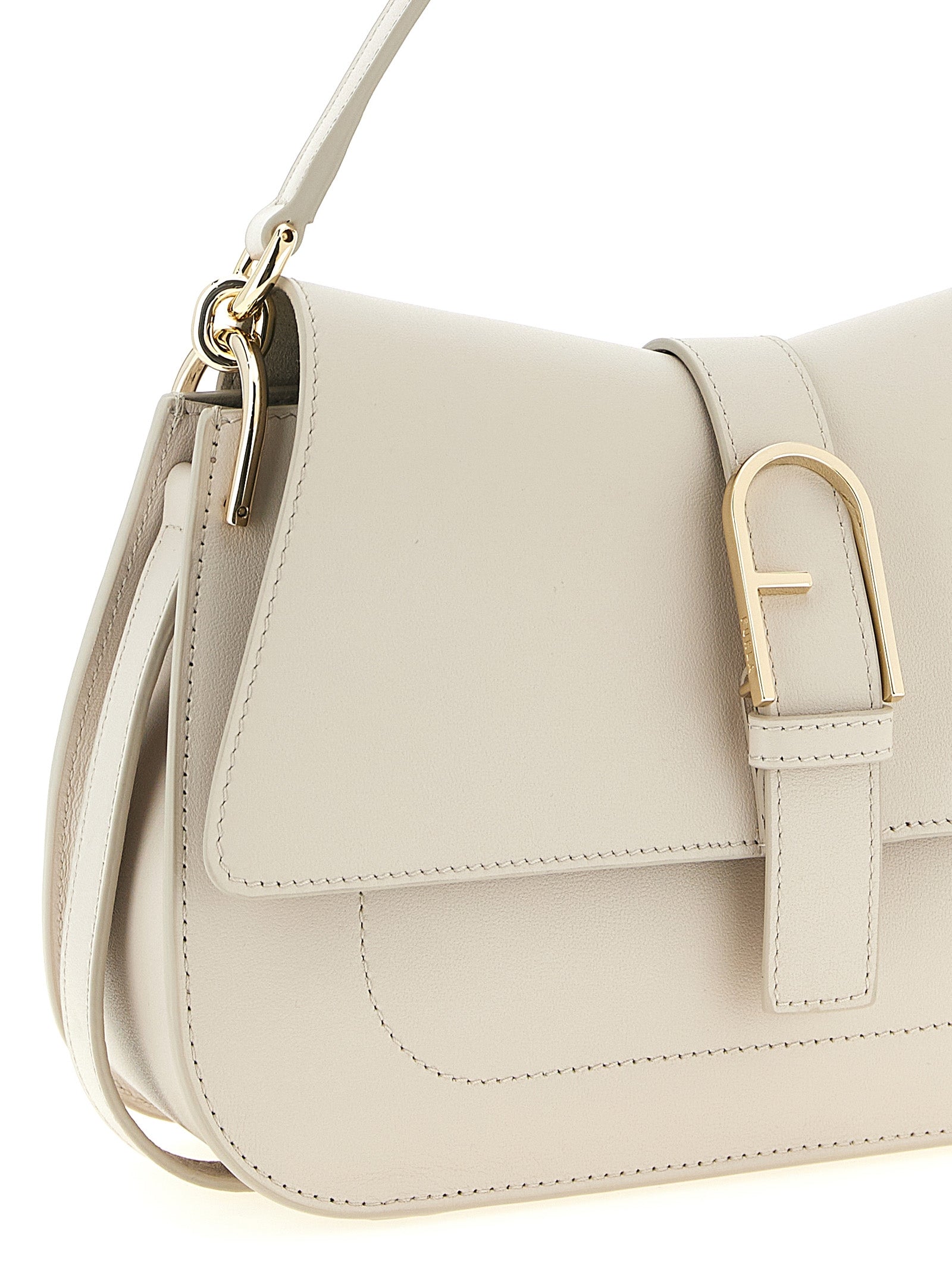 Beige Calfskin Shoulder Bag