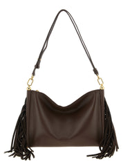Brown Lamb Leather Shoulder Bag