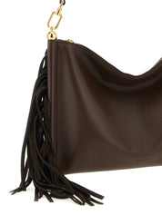 Brown Lamb Leather Shoulder Bag