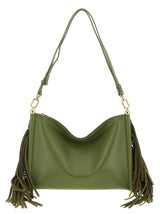 Bicolor Lamb Leather Shoulder Bag
