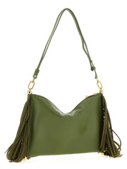 Bicolor Lamb Leather Shoulder Bag