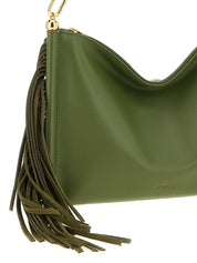 Bicolor Lamb Leather Shoulder Bag