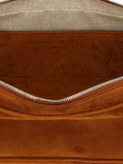 Brown Calfskin Shoulder Bag