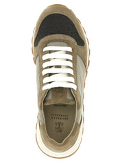 Brunello Cucinelli Bicolor Polyester Athletic Sneakers