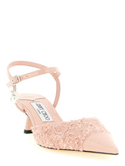 Multicolor Tencel Mid Heel Pumps