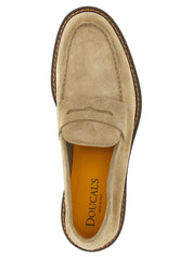 Beige Calfskin Slip-On Loafers