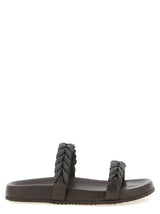 Brown Leather Slides