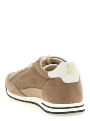 Brunello Cucinelli Beige Calfskin Low Top Sneakers