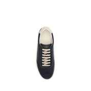 Brunello Cucinelli Brown Calf Leather Bos Taurus Low Top Sneakers