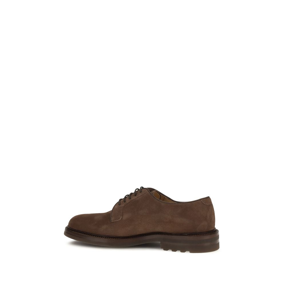 Brunello Cucinelli Brown Calf Leather Bos Taurus Oxfords And Derbies Brunello Cucinelli