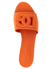Orange Calfskin Slides