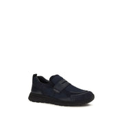 Prada Blue Calf Leather Bos Taurus Athletic Sneakers