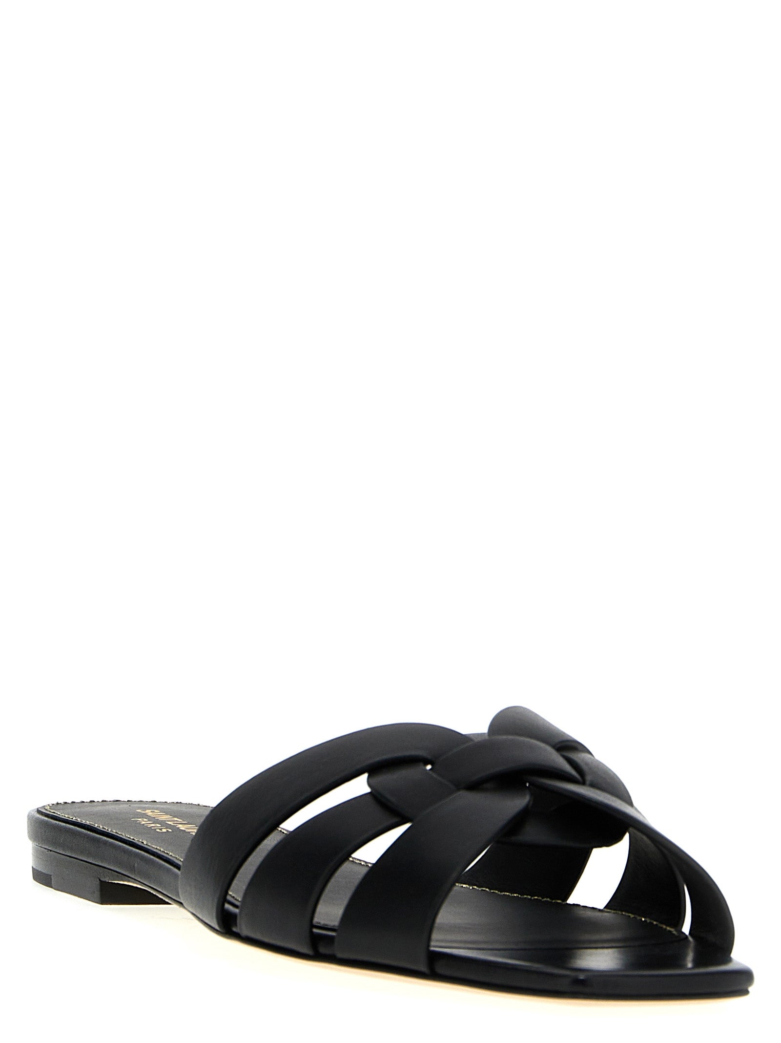 Black Calfskin Slides