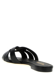Black Calfskin Slides